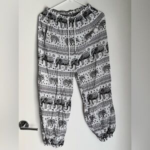 Boho Elephant Print Pants